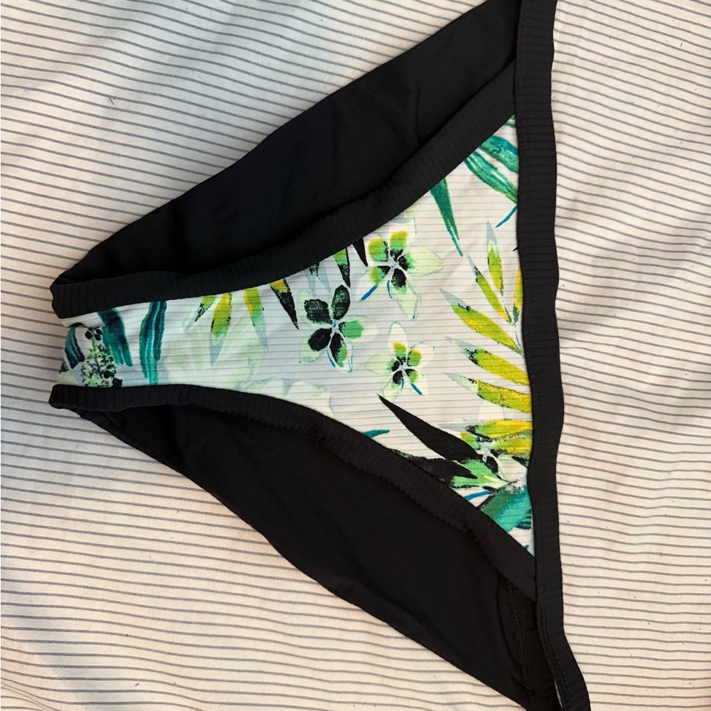 Floral Black Bikini Bottom